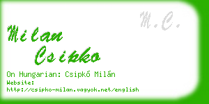 milan csipko business card